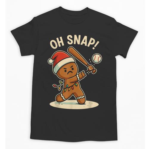 Oh Snap Gingerbreadman Baseball Christmas Men Boys Toddlers Unisex T-Shirt - Sportilla