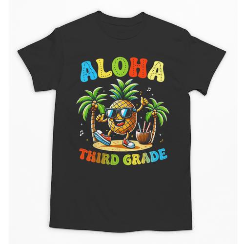 Pinapple Beach Back To School Day Aloha Third Grade Unisex T-Shirt - Savourry