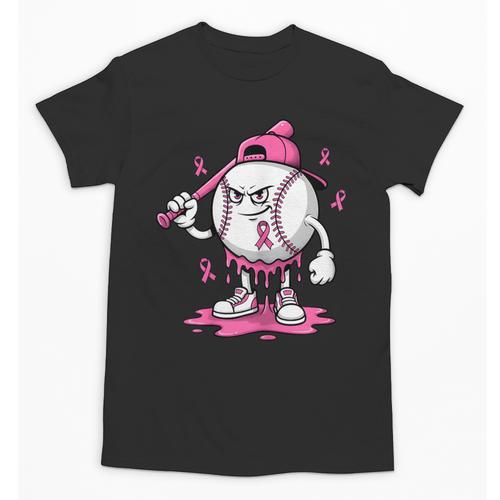 Pink Ribbon Baseball Breast Cancer Awareness Unisex T-Shirt - Sportilla
