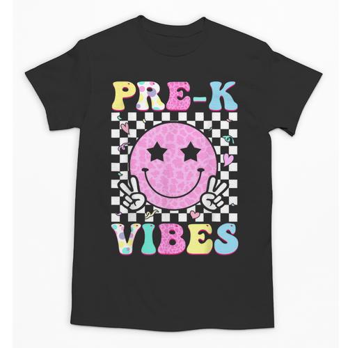 Pre-K Vibes Groovy Back To School PreK Preschool Girls Kids Unisex T-Shirt - Savourry