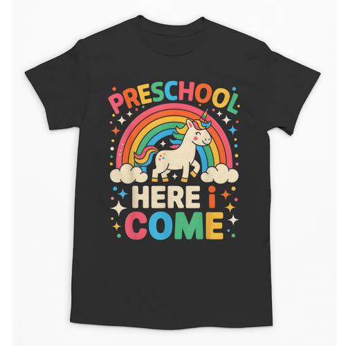 Preschool Here I Come Unicorn Back To School Preschool Girls Unisex T-Shirt - Savourry