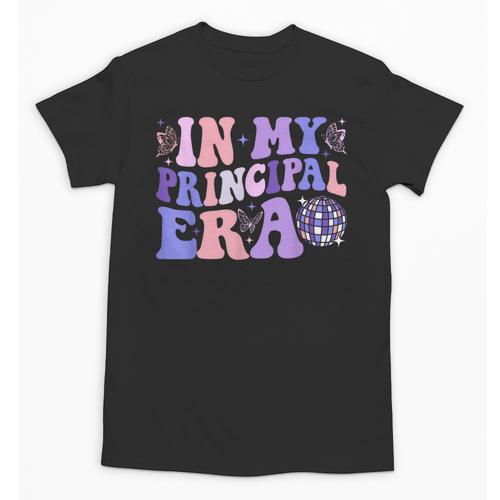 In My Principal Era Groovy School Principal Back To School Unisex T-Shirt - Savourry