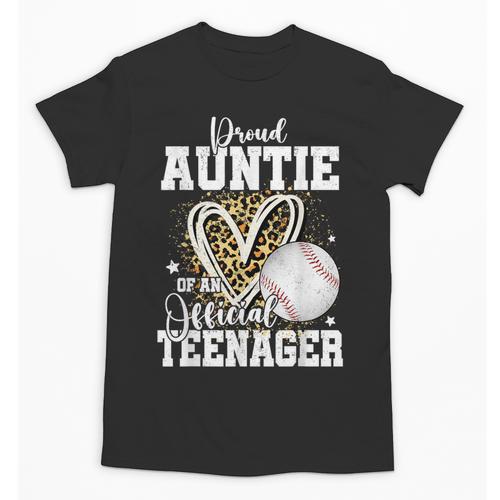 Proud Auntie Of An Official Teenager 13th Birthday Baseball Unisex T-Shirt - Sportilla