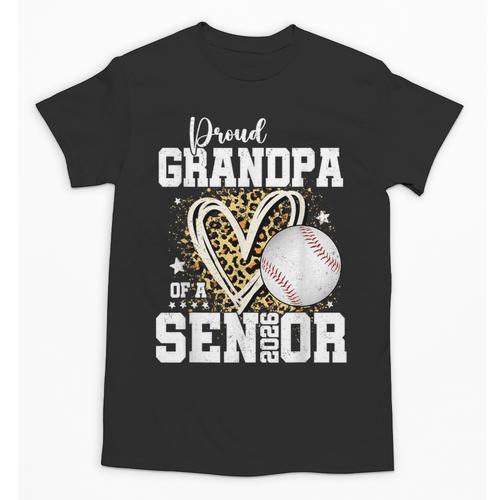 Proud Grandpa Of A 2026 Senior Baseball Graduation Leopard Unisex T-Shirt - Sportilla