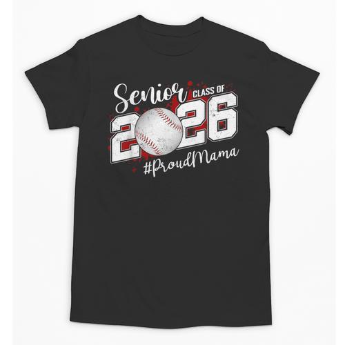 Proud Mama Of A 2026 Senior Baseball Graduation Mom Unisex T-Shirt - Sportilla