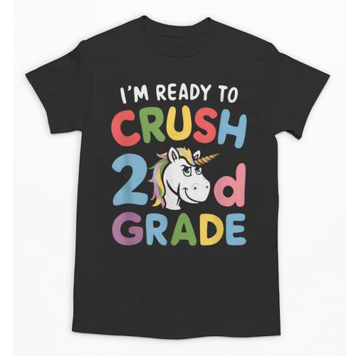 Im Ready To Crush 2nd Grade Boy Unicorn Back To School Unisex T-Shirt - Savourry