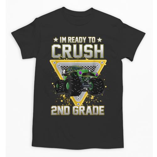 Ready To Crush 2nd Grade Monster Truck Boy Back To School Unisex T-Shirt - Savourry