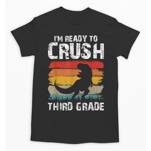 Ready Crush Third 3rd Grade Dinosaur Back To School Boys Unisex T-Shirt - Savourry