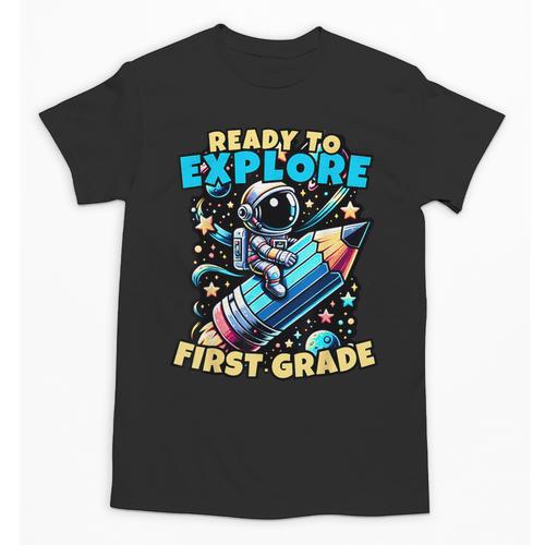 Ready To Explore 1st Grade Kids Astronaut Back To School Unisex T-Shirt - Savourry