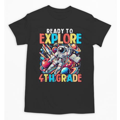 Ready To Explore 4th Grade Boys Astronaut Back To School Unisex T-Shirt - Savourry