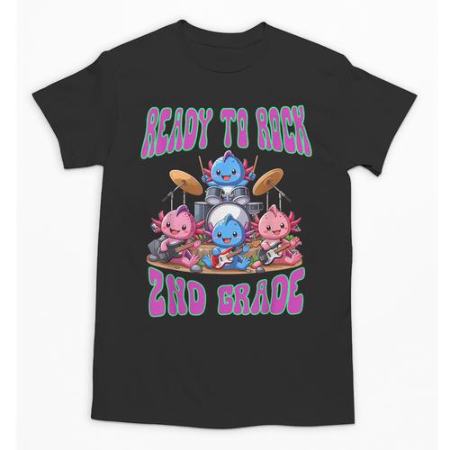 Ready To Rock 2nd Grade Back To School Axolotl 2024 School Unisex T-Shirt - Savourry