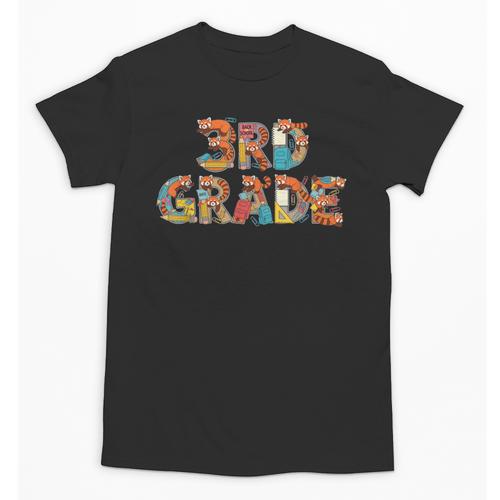 Red Panda Third Grade Back To School Kids Boys Girls Unisex T-Shirt - Savourry