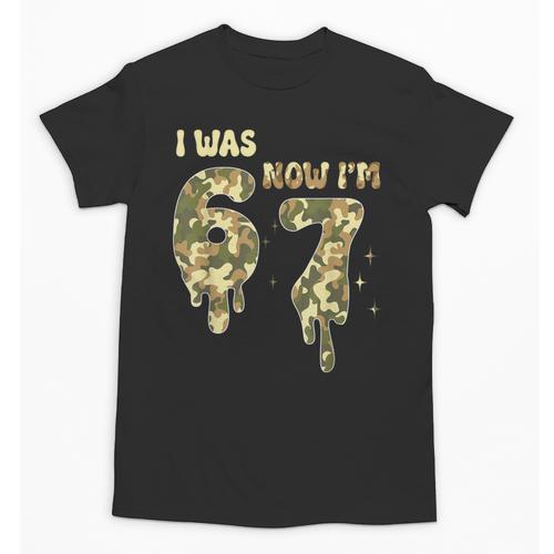 Retro I Was 6 Now I'm 7 Camo 67 Ice Cream Drip Baseball Unisex T-Shirt - Sportilla