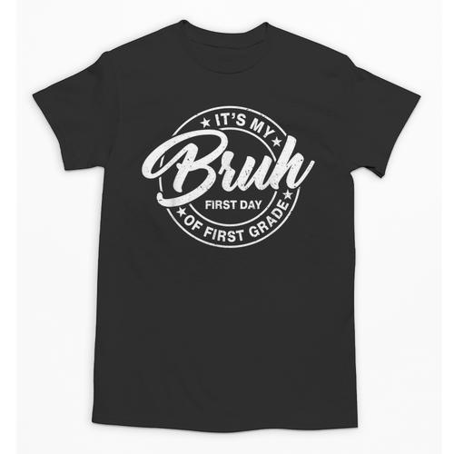 Retro Bruh Its My First Day Of 1st Grade Back To School Kids Unisex T-Shirt - Savourry