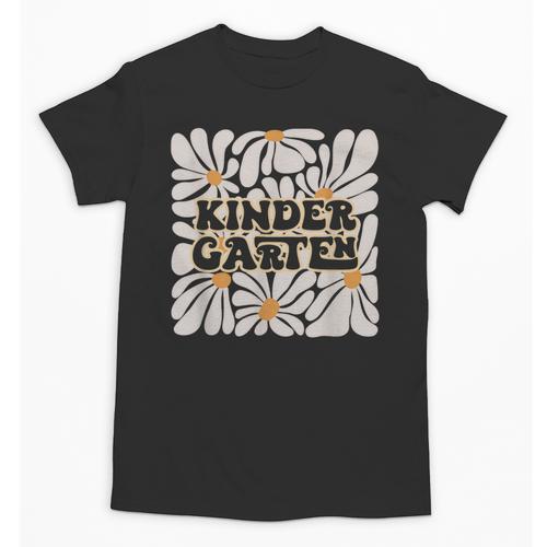 Retro Flower Power Squared Kindergarten Back To School Unisex T-Shirt - Savourry