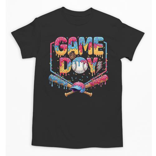 Retro Game Day Baseball Ice Cream Drip For Men Boy Kids Unisex T-Shirt - Sportilla