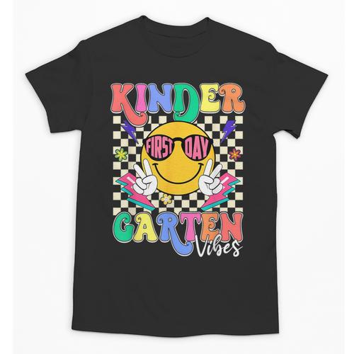 Retro Groovy Kinder Garten Vibes Smile Team Back To School Unisex T-Shirt - Savourry