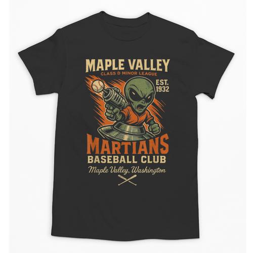 Retro Minor League Maple Valley Martians Baseball Club Unisex T-Shirt - Sportilla