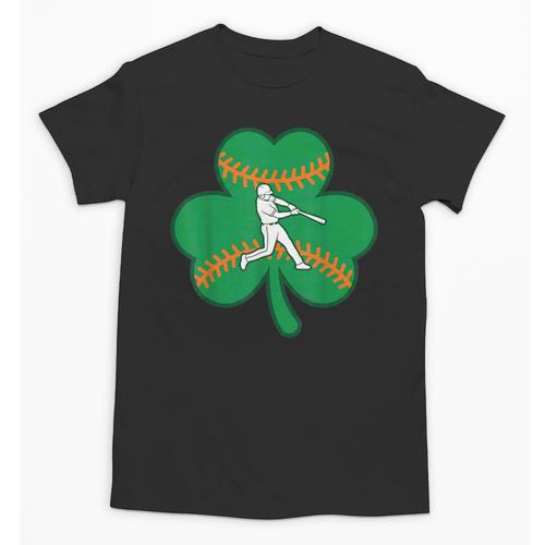 Retro Shamrock Baseball St Patricks Day Men Women Boys Girls Unisex T-Shirt - Sportilla