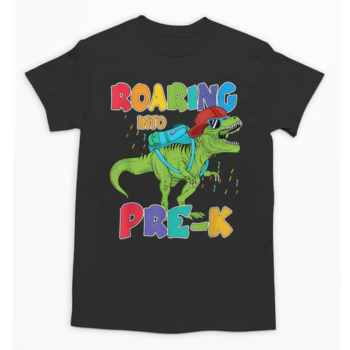 Roaring Into Pre-K Preschool Dinosaur Back To School Unisex T-Shirt - Savourry