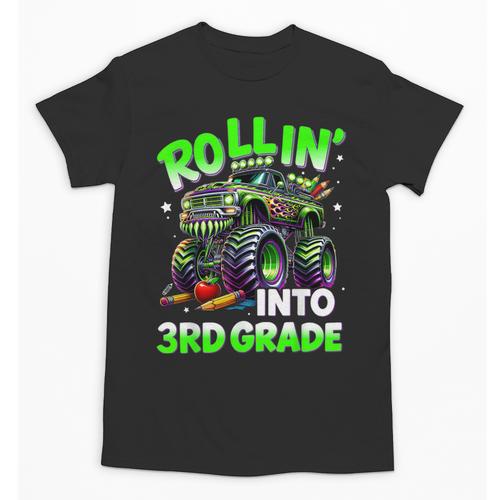 Rollin' Into 3rd Grade Monster Truck Back To School Boys Unisex T-Shirt - Savourry
