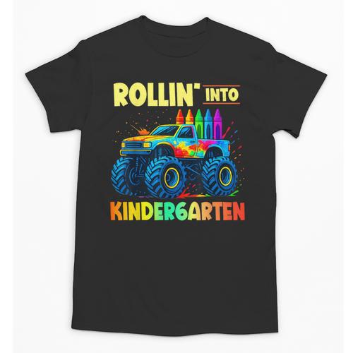 Rollin' Into Kindergarten Monster Car Back To School Boys Unisex T-Shirt - Savourry