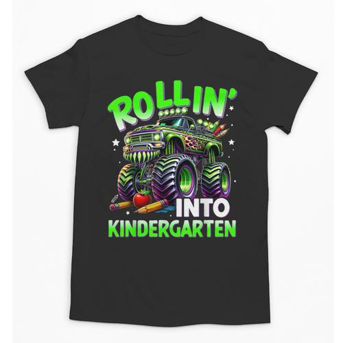 Rollin' Into Kindergarten Monster Truck Back To School Boys Unisex T-Shirt - Savourry