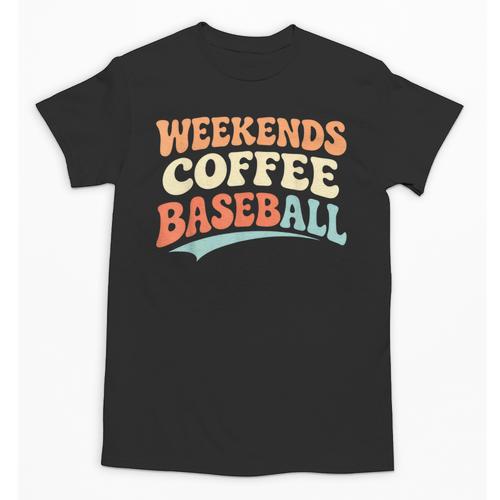 Weekends Coffee Baseball Retro Vibes Unisex T-Shirt - Sportilla