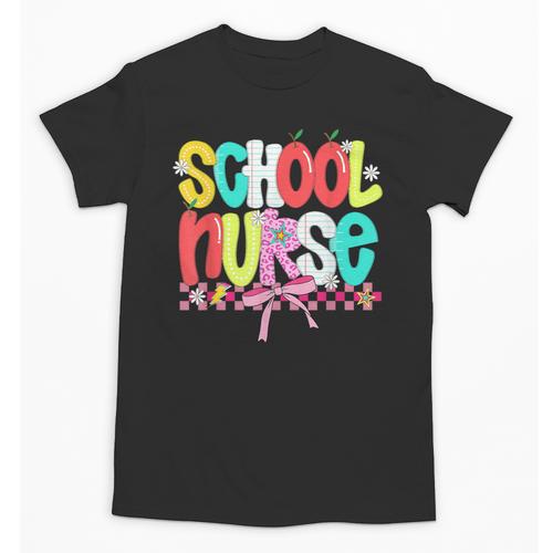 School Nurse Appreciation Day Coquette Bow Back To School Unisex T-Shirt - Savourry