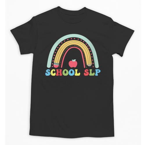 School SLP Rainbow Pencil Back To School Appreciation Unisex T-Shirt - Savourry