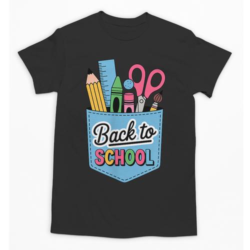 School Supplies In Pocket Back To School Boys Girls Unisex T-Shirt - Savourry