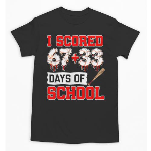I Scored 6733 100th Days Of School Baseball Six Seven Meme Unisex T-Shirt - Sportilla