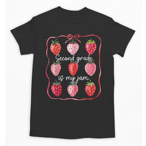 Second Grade Is My Jam Strawberry 2nd Grade Back To School Unisex T-Shirt - Savourry