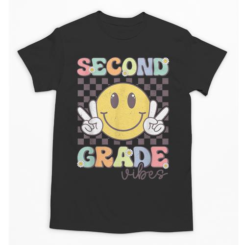 Second Grade Vibes Smile Face 2nd Grade Team Back To School Unisex T-Shirt - Savourry