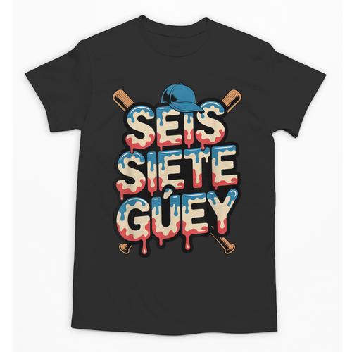 SEIS Siete Guey Baseball Drip Mexico Spanish 67 Slang Boys Unisex T-Shirt - Sportilla
