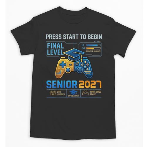 Senior Class Of 2027 Back To School Gamer Boys Senior 2027 Unisex T-Shirt - Savourry