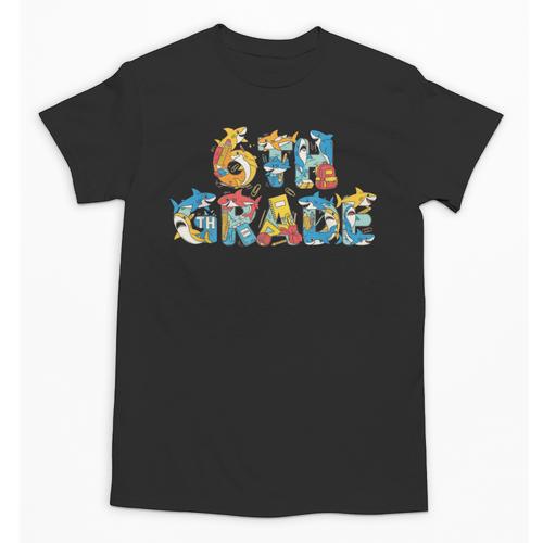 Shark Sixth Grade Back To School Kids Boys Girls Unisex T-Shirt - Savourry