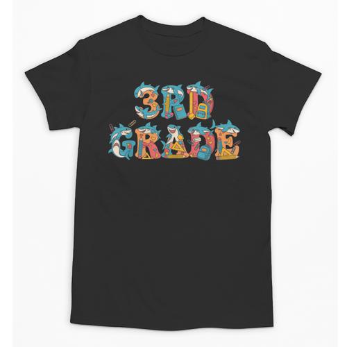 Shark Third Grade Back To School Kids Boys Girls Unisex T-Shirt - Savourry