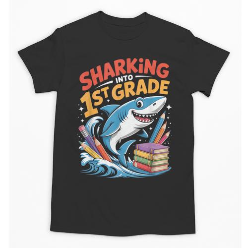 Sharking Into 1st Grade Back To School Shark Unisex T-Shirt - Savourry