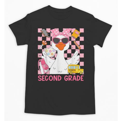 Silly Goose Second Grade Back To School Coquette Girly Unisex T-Shirt - Savourry