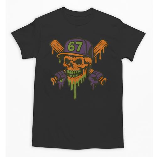 Six Seven 6 7 Baseball Skull Drip Halloween Horror Sports Unisex T-Shirt - Sportilla