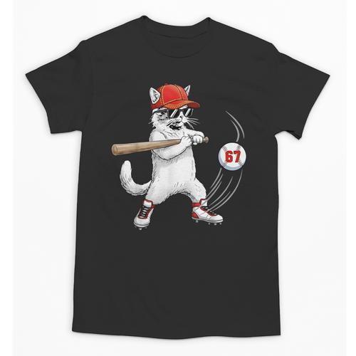 Six Seven 67 Baseball Cat Birthday Men Kids Boys Unisex T-Shirt - Sportilla