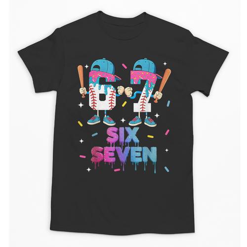 Six Seven Baseball Ice Cream Drip 6 7 Meme Gen Alpha Slang Unisex T-Shirt - Sportilla