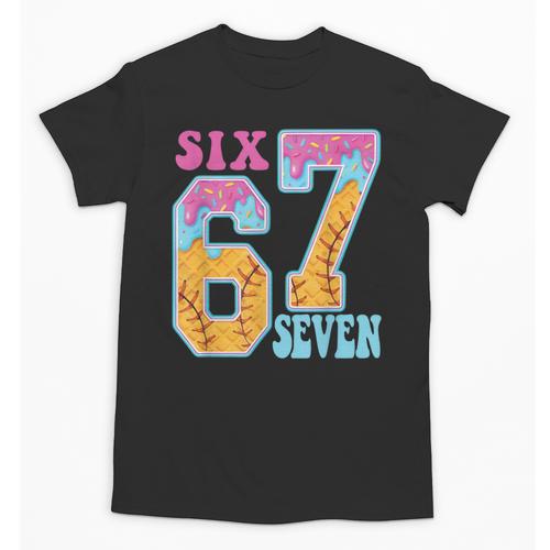 Six Seven Drip Baseball Player Number 67 Or 67th Birthday Unisex T-Shirt - Sportilla