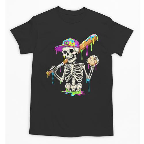 Skeleton Baseball Drip Boys Ice Cream Drip Youth Baseball Unisex T-Shirt - Sportilla