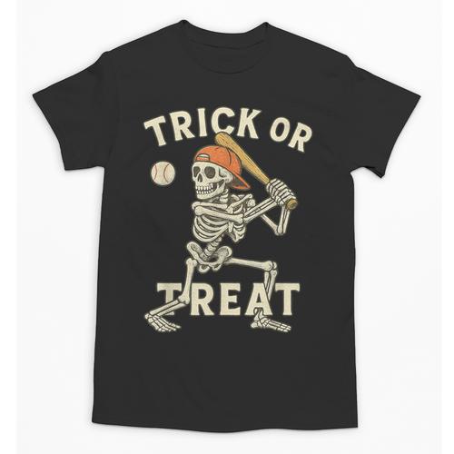 Skeleton Baseball Halloween Costume Men Boys Kids Tee Unisex T-Shirt - Sportilla