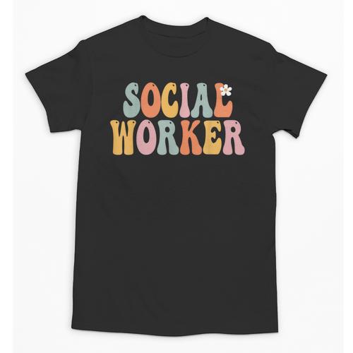Social Worker Groovy Women Appreciation Day Back To School Unisex T-Shirt - Savourry
