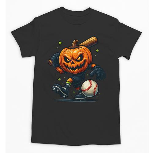 Spooky Halloween Scary Pumpkin Baseball Player Witchy Vibes Unisex T-Shirt - Sportilla