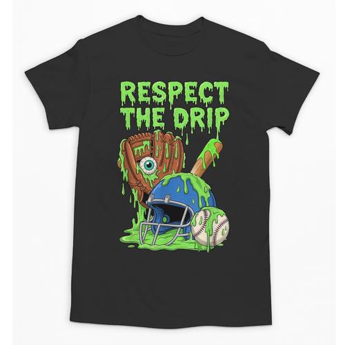 Spooky Zombie Respect The Drip Baseball Halloween Unisex T-Shirt - Sportilla
