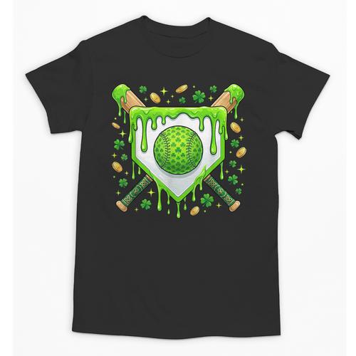 St Patrick Day Baseball Drip Ice Cream Boys Men Unisex T-Shirt - Sportilla